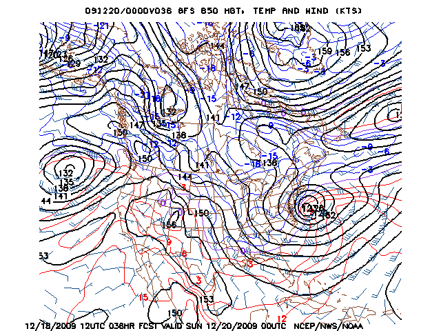 image of 850mb Temp, Ht