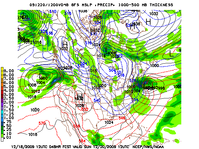 image of MSLP 1000 - 500mb