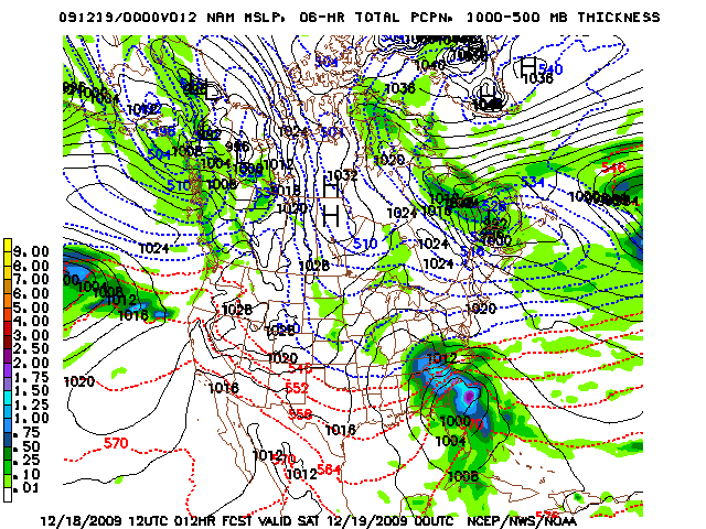 image of MSLP 1000 - 500mb