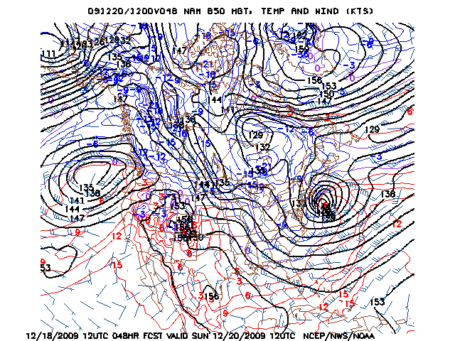 image of 850mb Temp, Ht