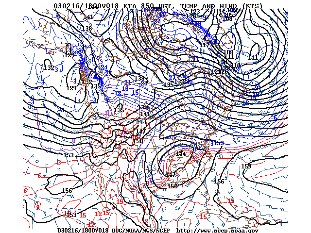 image of 850mb Temp, Ht