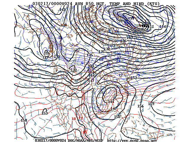 image of 850mb Temp, Ht