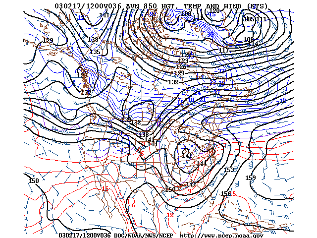 image of 850mb Temp, Ht