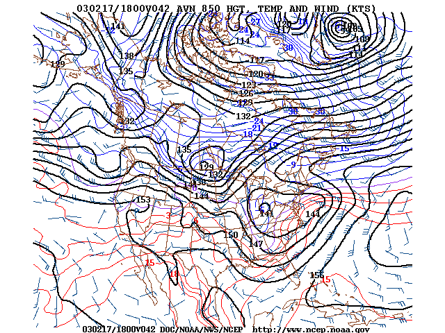 image of 850mb Temp, Ht