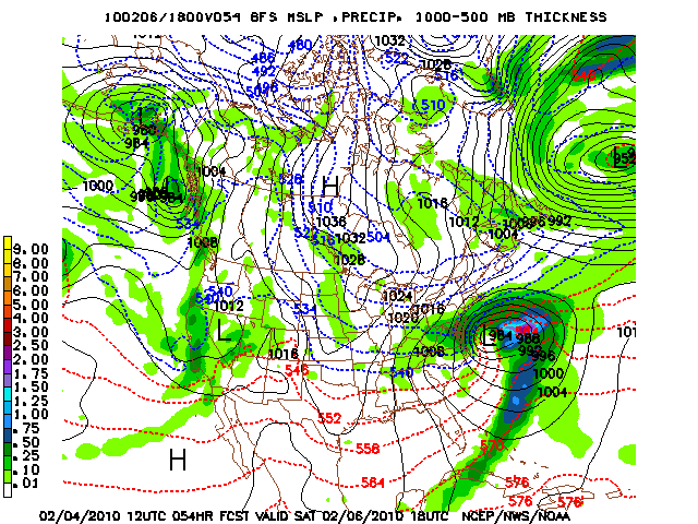 image of MSLP 1000 - 500mb