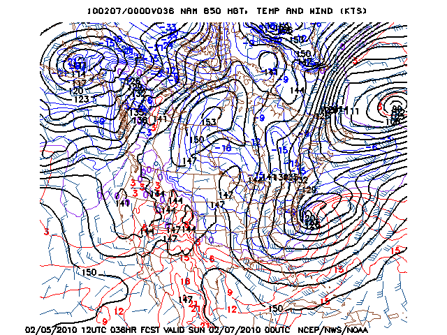 image of 850mb Temp, Ht