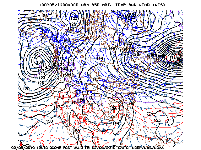 image of 850mb Temp, Ht