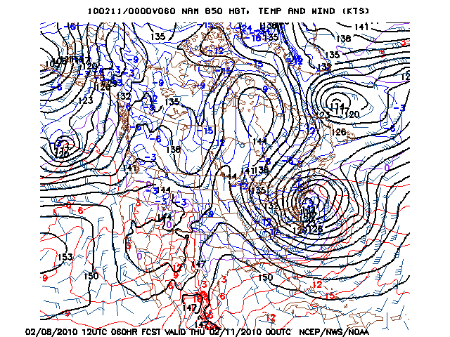 image of 850mb Temp, Ht